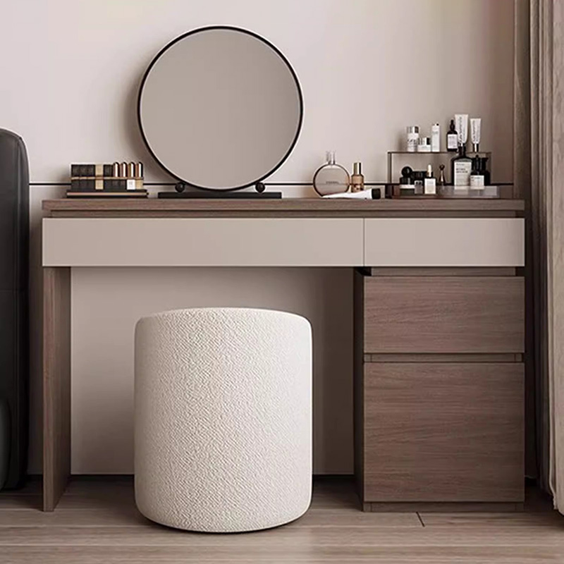 Beauty Without Makeup - Wood Shelf Vanity Table Modern Corner