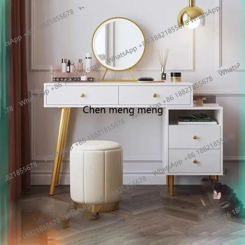 Beauty Without Makeup - Storage Mirror Storage Vanity Table White