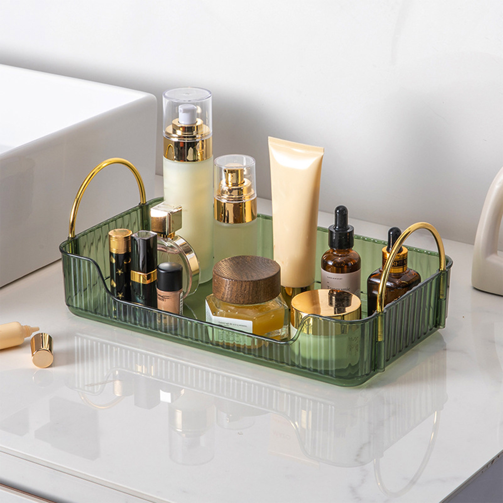 Bathroom Organizer Rack Light  - Beauty Makeup Box ulasan dan harga