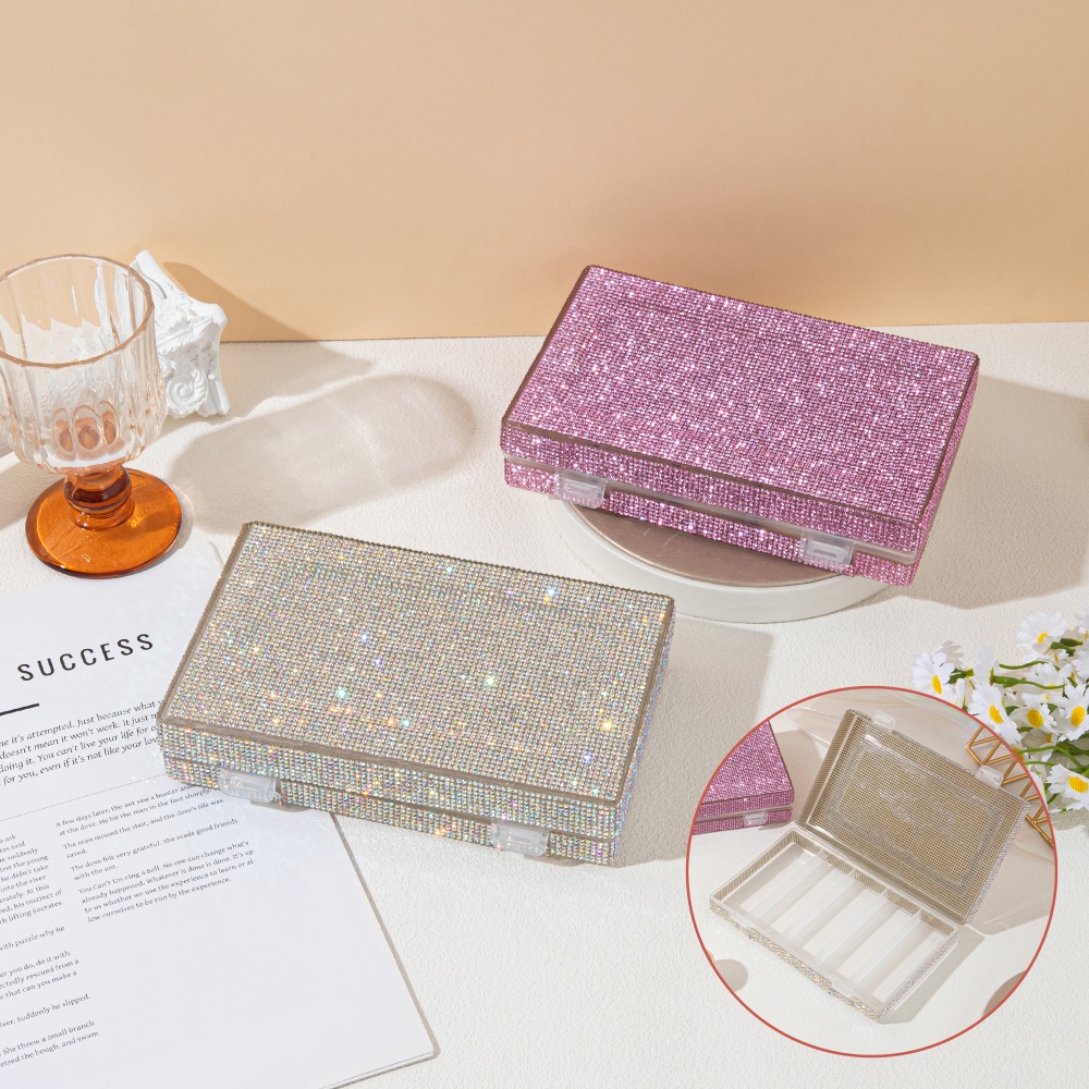Luxury Shiny Rhinestone Storag - Beauty Makeup Box ulasan dan harga
