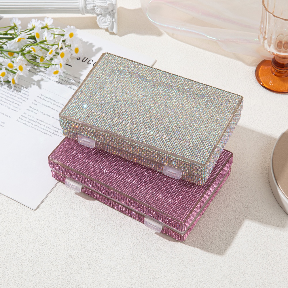 Luxury Shiny Rhinestone Storag - Beauty Makeup Box ulasan dan harga