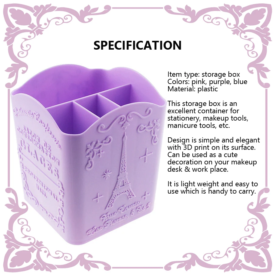 4-Compartment Nail Art Brush H - Beauty Makeup Products ulasan dan harga