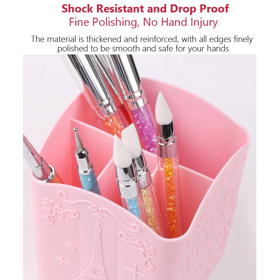 4-Compartment Nail Art Brush H - Beauty Makeup Products ulasan dan harga